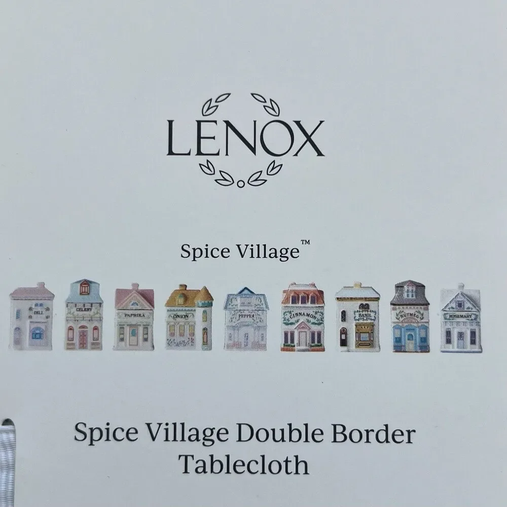 Lenox Spice Village White Tablecloth 60x84 in Cottage Country VIRAL